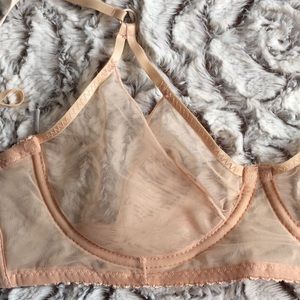 Delicate sheer nude bralette